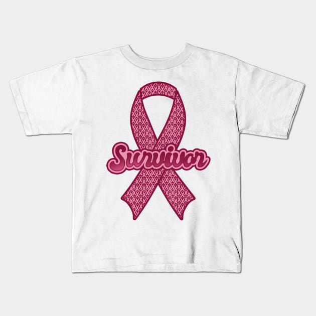 'Breast Cancer Survivor Pink Ribbon' Breast Cancer Kids T-Shirt by ourwackyhome